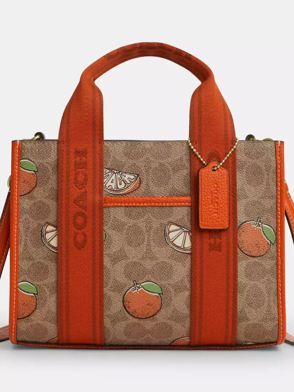 Coach Smith Tote Bag 24 In Signature With Orange Print CAR81 - Picture 5 of 6